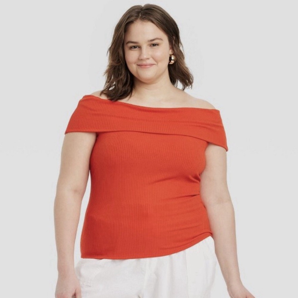 a new day Slim-Fit Off-the-Shoulder Ribbed Top